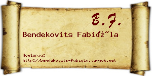 Bendekovits Fabióla névjegykártya